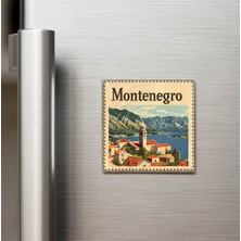 İberk Karadağ Montenegro - Posta Pulu Temalı Ülke - Baskılı Buzdolap Magneti Kare - 9x9 cm