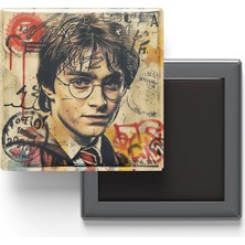 İberk Harry Potter - Baskılı Buzdolap Magneti Kare - 9x9 cm