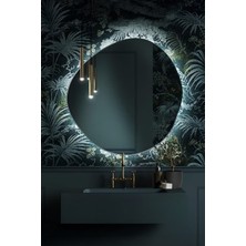 Faw Decor LED Işıklı Asimetrik Model Dekoratif Duvar Aynası, Modern Ayna Banyo Dekoru, LED Dresuar Aynası