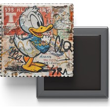 İberk Donald Duck - Baskılı Buzdolap Magneti Kare - 9x9 cm