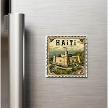 İberk Haiti Haiti - Posta Pulu Temalı Ülke - Baskılı Buzdolap Magneti Kare - 9x9 cm