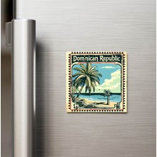 İberk Dominik Cumhuriyeti - Posta Pulu Temalı Ülke - Baskılı Buzdolap Magneti Kare - 9x9 cm