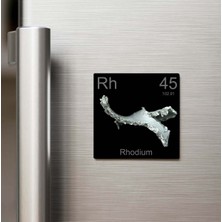 İberk Rhodium (Rodyum) Elementi – Buzdolap Magneti – 9x9 cm