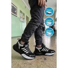 Walkway Lafonten 748 F Siyah-Beyaz Cırtlı Erkek Çocuk Spor Ayakkabı