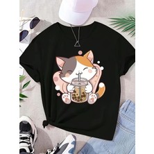 CC Collection Sevimli Hayvan Baskılı Çocuk Tshirt Unisex Pamuklu