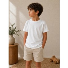 CC Collection Çocuk Basic Tişört Düz Baskısız Kısa Kollu Günlük Rahat Unisex Tshirt