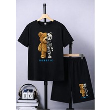 CC Collection Unisex Çocuk Şortlu Baskılı Yazlık 3-12 Yaş Arası Nefes Alan Takımlar