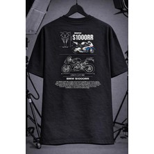 CC Collection Unisex Oversize Bmw S1000RR Baskılı Siyah Tişört Street Style Premium