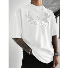 CC Collection El Baskılı Erkek Oversize T-Shirt