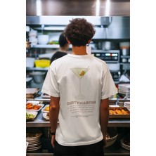 CC Collection Erkek/kadın Oversize Dirty Martini Sırt Baskı Detaylı T-Shirt