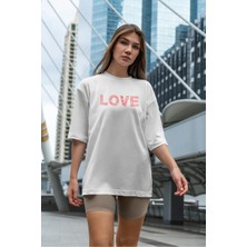 CC Collection Love Baskılı Kadın Oversize T-Shirt