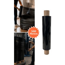 Plas+Plus El Tipi Mobilya Eşya Koli Palet Paket Taşıma Taşınma Sarma Koruma Streç Film Siyah 40 cm x 500 M 17 Mikron