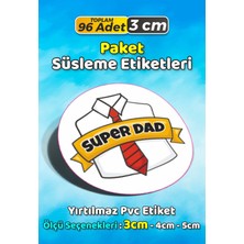 Sb Store Babalar Günü Ambalaj Hediye Paket Süsleme Etiketi Model 31 - 96 Adet 3cm