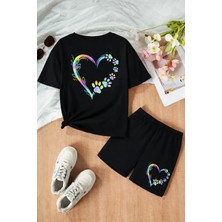 CC Collection Unisex Çocuk Şortlu Baskılı Yazlık 3-12 Yaş Arası Nefes Alan Takımlar