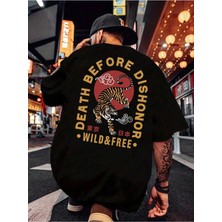 CC Collection Kaplan Baskılı Erkek Oversize T-Shirt