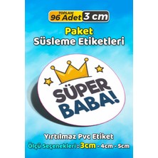 Sb Store Babalar Günü Ambalaj Hediye Paket Süsleme Etiketi Model 35 - 96 Adet 3cm