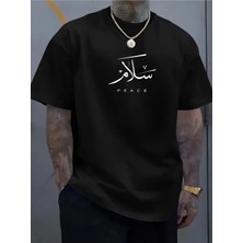 CC Collection Peace Baskılı Erkek Oversize T-Shirt Rahat ve Şık Tasarım