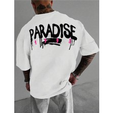 CC Collection Paradise Sırt Baskılı Oversize Unisex T-Shirt - Rahat ve Şık Tasarım