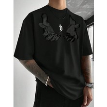 CC Collection El Baskılı Erkek Oversize T-Shirt