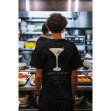 CC Collection Erkek/kadın Oversize Dirty Martini Sırt Baskı Detaylı T-Shirt