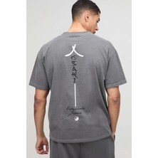 CC Collection Osaka Ying-Yang Sırt Baskılı Oversize Erkek T-Shirt - Rahat ve Şık Tasarım