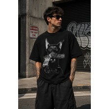 CC Collection Doberman Baskılı Oversize Streetwear Unisex Tişört
