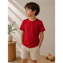 CC Collection Çocuk Basic Tişört Düz Baskısız Kısa Kollu Günlük Rahat Unisex Tshirt