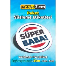 Sb Store Babalar Günü Ambalaj Hediye Paket Süsleme Etiketi Model 37 - 96 Adet 3cm