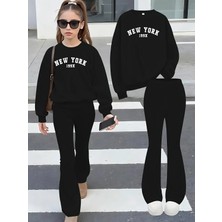 CC Collection Kız Çocuk Kışlık Kalın Ispanyon Paça New York Baskılı 2'litakım