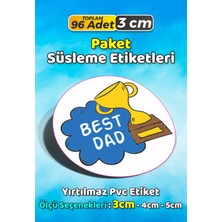 Sb Store Babalar Günü Ambalaj Hediye Paket Süsleme Etiketi Model 32 - 96 Adet 3cm