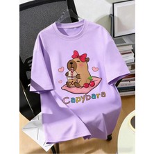 CC Collection Cappybara Desenli Çocuk Tişört Sevimli Baskılı Regular Fit