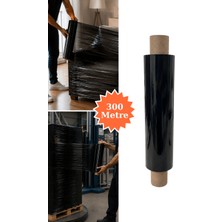 Plas+Plus El Tipi Mobilya Eşya Koli Palet Paket Taşıma Taşınma Sarma Koruma Streç Film Siyah 40 cm x 300 M 17 Mikron