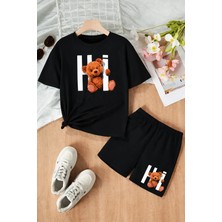 CC Collection Unisex Çocuk Şortlu Baskılı Yazlık 3-12 Yaş Arası Nefes Alan Takımlar