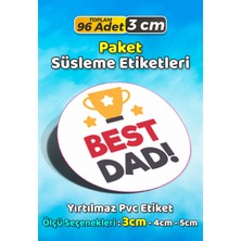 Sb Store Babalar Günü Ambalaj Hediye Paket Süsleme Etiketi Model 39 - 96 Adet 3cm