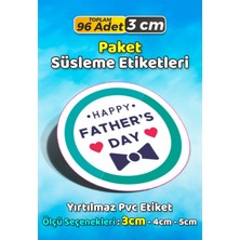 Sb Store Babalar Günü Ambalaj Hediye Paket Süsleme Etiketi Model 38 - 96 Adet 3cm