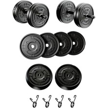 22  150 cm Barlı Halter Set ve Dambıl Set Ağırlık Fitness