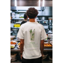 CC Collection Erkek/kadın Oversize Mojito Sırt Baskı Detaylı T-Shirt
