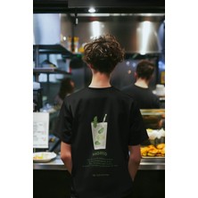 CC Collection Erkek/kadın Oversize Mojito Sırt Baskı Detaylı T-Shirt