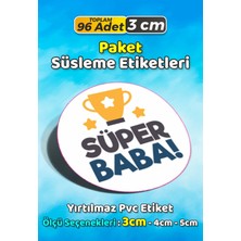 Sb Store Babalar Günü Ambalaj Hediye Paket Süsleme Etiketi Model 34 - 96 Adet 3cm