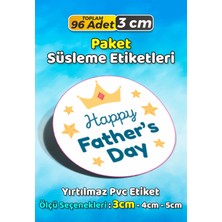 Sb Store Babalar Günü Ambalaj Hediye Paket Süsleme Etiketi Model 36 - 96 Adet 3cm
