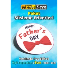 Sb Store Babalar Günü Ambalaj Hediye Paket Süsleme Etiketi Model 33 - 96 Adet 3cm