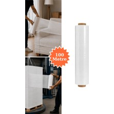 Plas+Plus El Tipi Mobilya Eşya Koli Palet Paket Taşıma Taşınma Sarma Koruma Streç Film Beyaz 40 cm x 100 M 23 Mikron