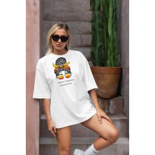 CC Collection Kadın Yüzü Baskılı Kadın Oversize T-Shirt