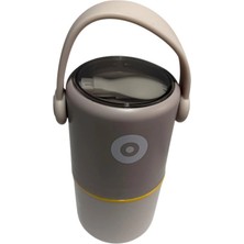 Vagonlife Paslanmaz Çelik Kulplu Taşınabilir 2 Bölmeli Silindir Yemek Kabı - Lunch Box VGN1267B 820ML - Kahverengi
