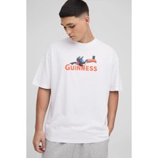 CC Collection Guınness Baskılı Oversize Erkek T-Shirt - Rahat ve Şık Tasarım