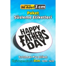 Sb Store Babalar Günü Ambalaj Hediye Paket Süsleme Etiketi Model 46 - 96 Adet 3cm