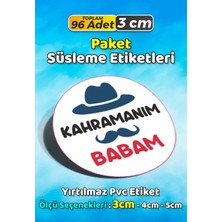 Sb Store Babalar Günü Ambalaj Hediye Paket Süsleme Etiketi Model 48 - 96 Adet 3cm