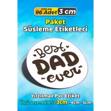 Sb Store Babalar Günü Ambalaj Hediye Paket Süsleme Etiketi Model 42 - 96 Adet 3cm