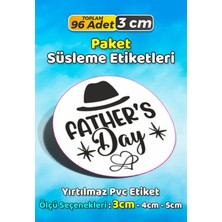 Sb Store Babalar Günü Ambalaj Hediye Paket Süsleme Etiketi Model 44 - 96 Adet 3cm