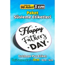 Sb Store Babalar Günü Ambalaj Hediye Paket Süsleme Etiketi Model 45 - 96 Adet 3cm